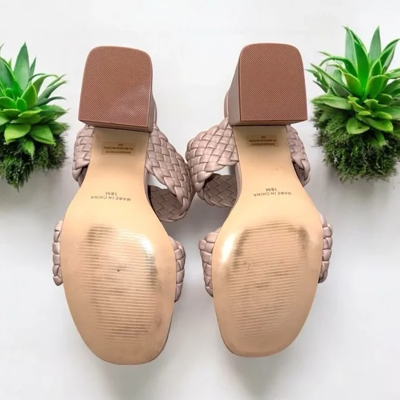 Steve Madden Daphne Braided Block Heel 10M Taupe - Picture 5 of 7
